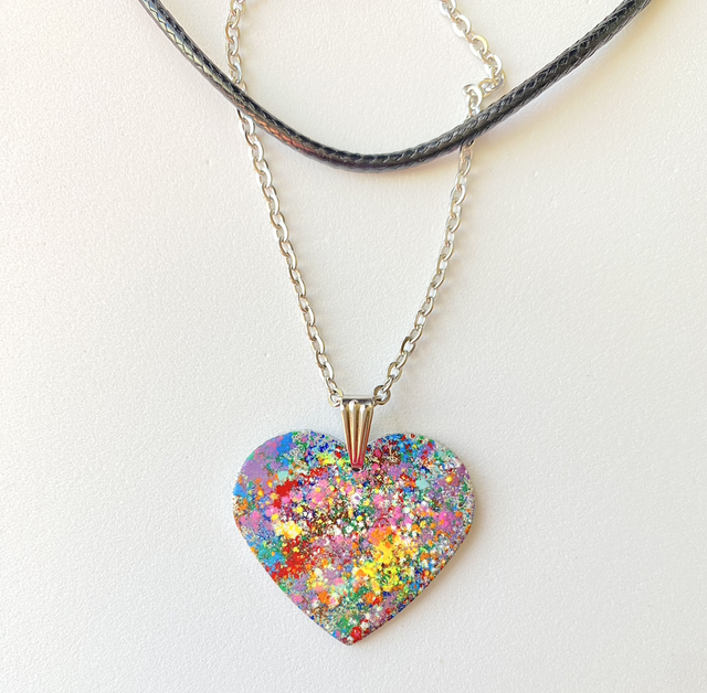 Colourful heart pendant