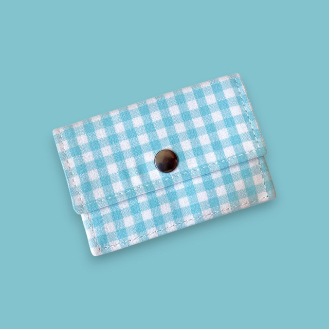 Porte-Carte Vichy Turquoise