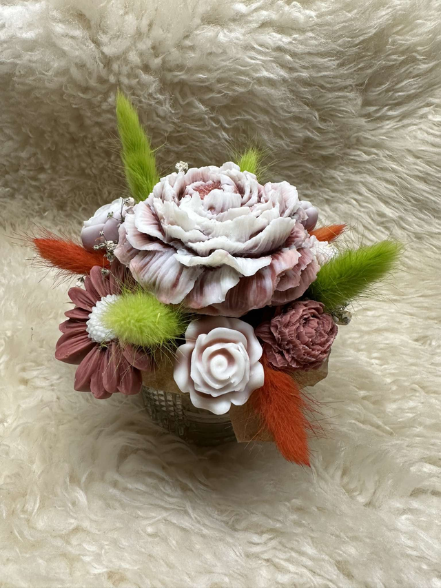 Bouquet de fleurs en cire éternel