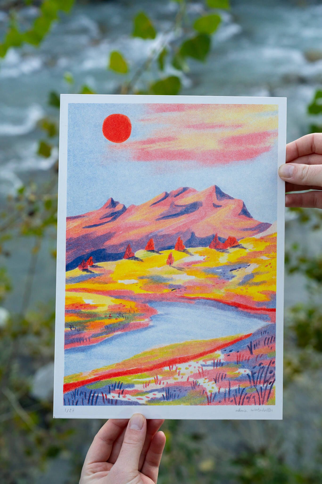 gran paradiso riso print A4