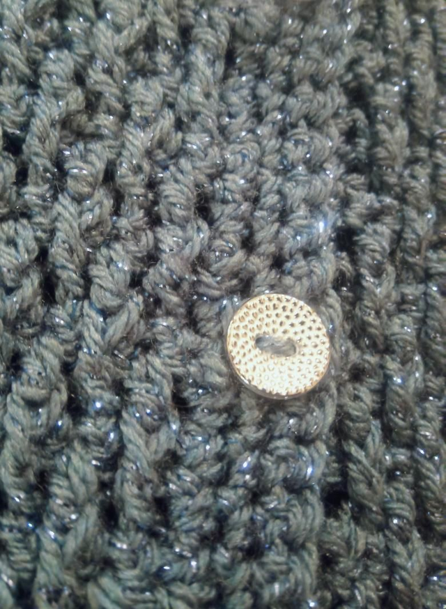 Gilet bébé fait main 3/6 mois – Bleu pétrole texturé – Fil acrylique Oeko-Tex