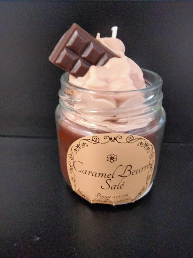 Bougie caramel beurre salé cire d'abeille et soja/coco