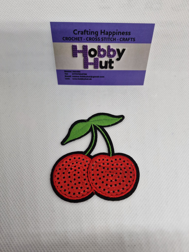 Embroidered Patch - Sequined Cherries