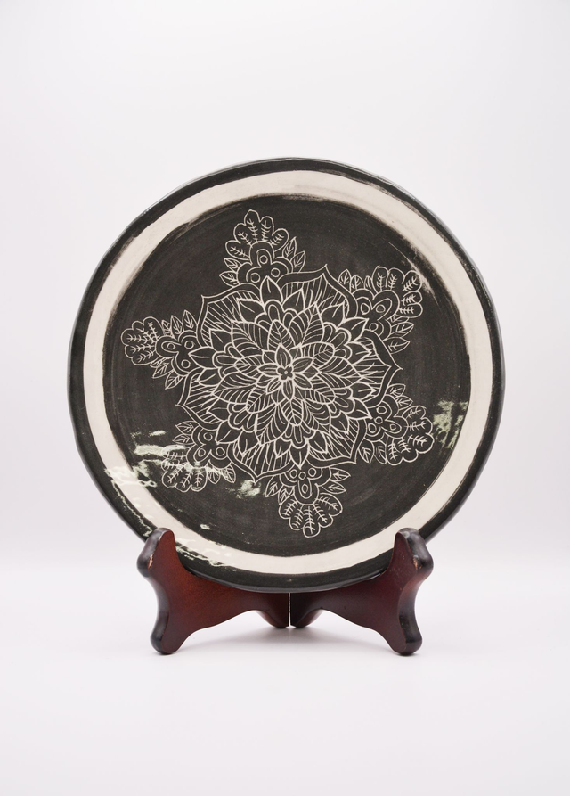 Asiette Mandala "Flocon de neige"