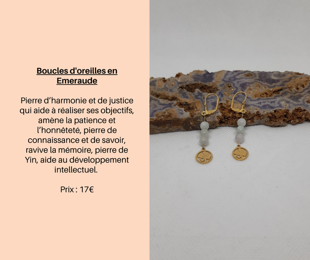 107- Boucles d'Oreilles en Emeraude