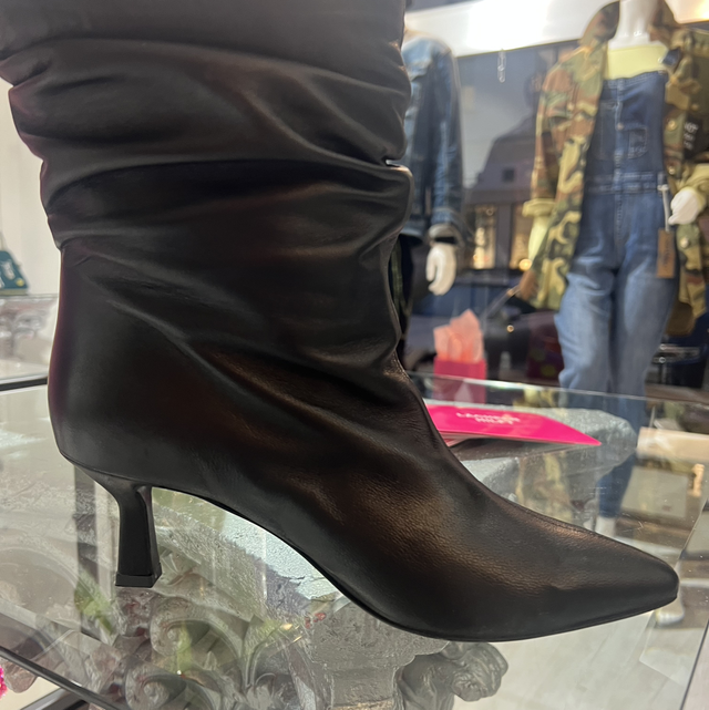 Lederstiefelette schwarz 