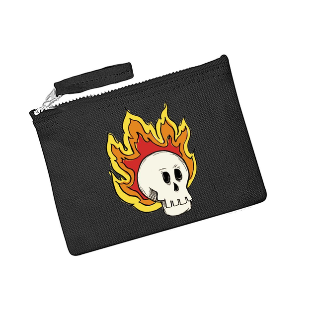 CALAVERA EN LLAMAS MONEDERO 