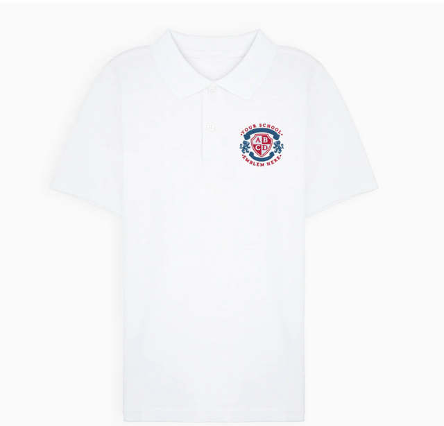 White Polo Shirt Burleigh logo