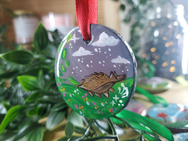 "Little Hedgehog" Clay Ornament