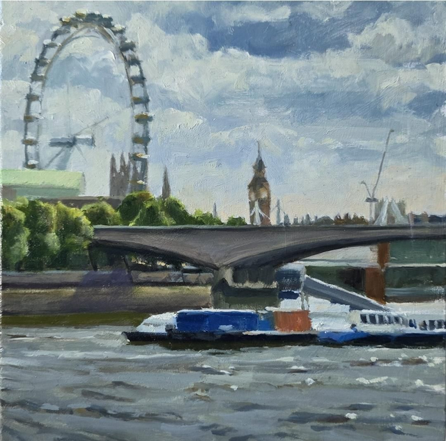 Painting 'Towards the London Eye' oil painting 