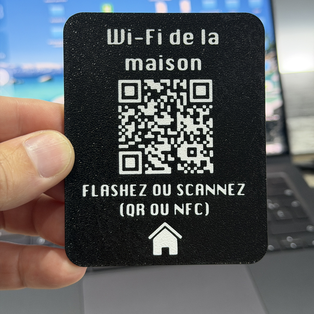 Plaquette personnalisée Wi-Fi – Connexion facile Qr code et NFC