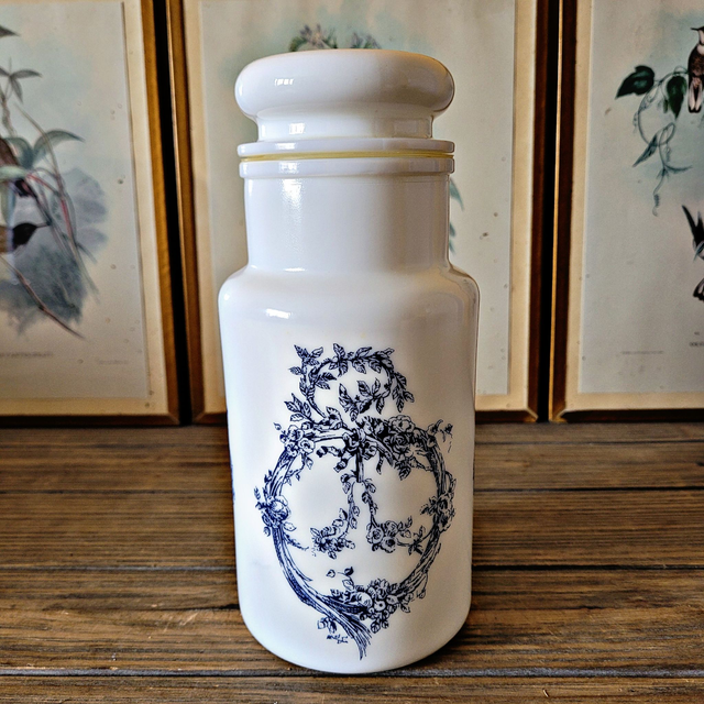 Pot type apothicaire / pharmacie (21 cm) en opaline made in Italy