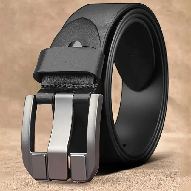 ceinture noir Rétro Pour Hommes 110 cm Boucle À Épingle 