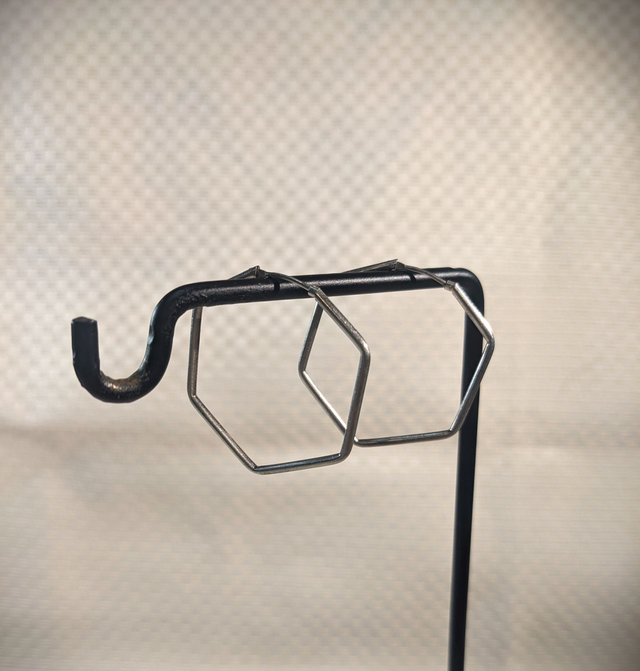 Collection Tomettes - "Exagòn" - Créoles Hexagones d'Argent 925