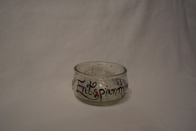 Teelichtglas "Entspannung" 