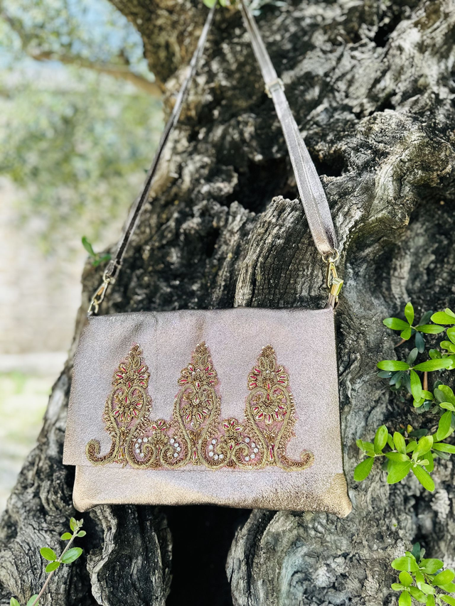 Borsa EMBRODERY Platino