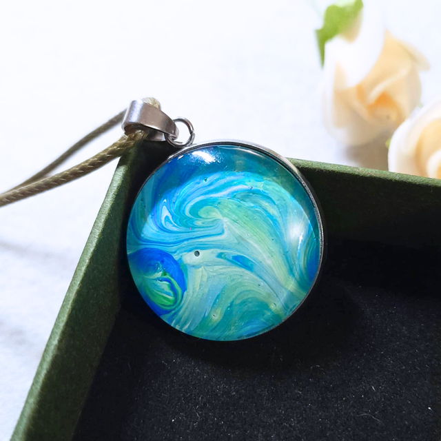 PANDORA ECHO - Collier - Métal argenté, cordon kaki 