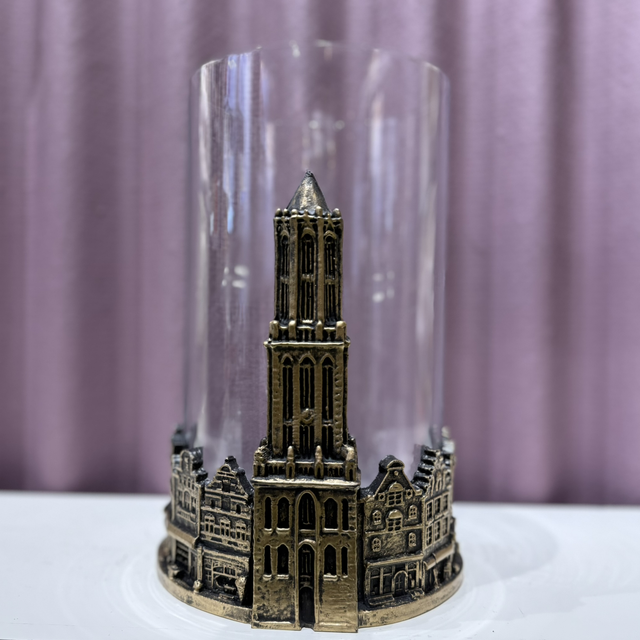 Vaas met Domtoren / stadsgezicht (goud kleurig)