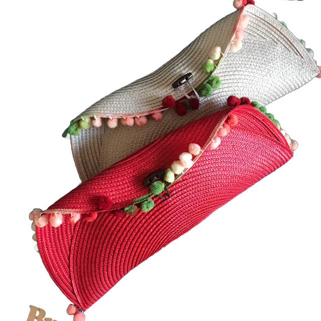 Pochette Tressée “Pompon Soleil”