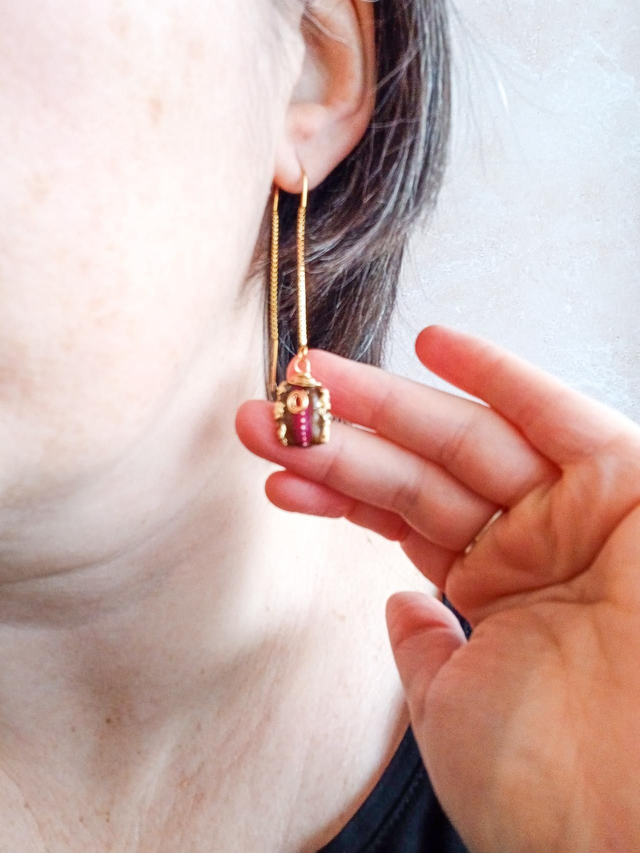 " Pépita " Boucles d'oreilles graines de courges Lagenaria