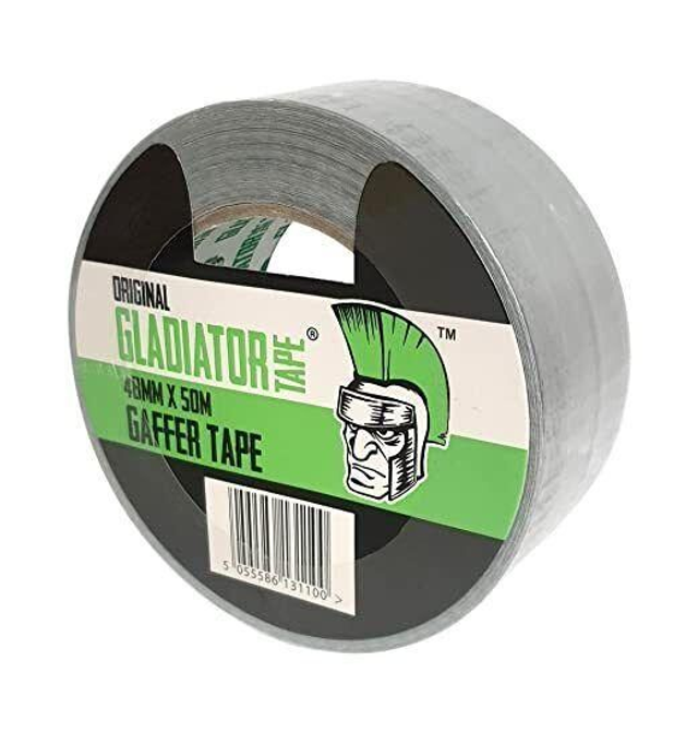 Gladiator GAFFER WATERPROOF CLOTH SILVER TAPE 2" 48MM x 50M DUCT