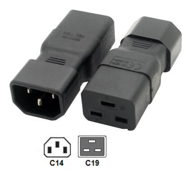 Adapter C13 nach C19 - nur für Testzwecke - Kein Dauerbetrieb -