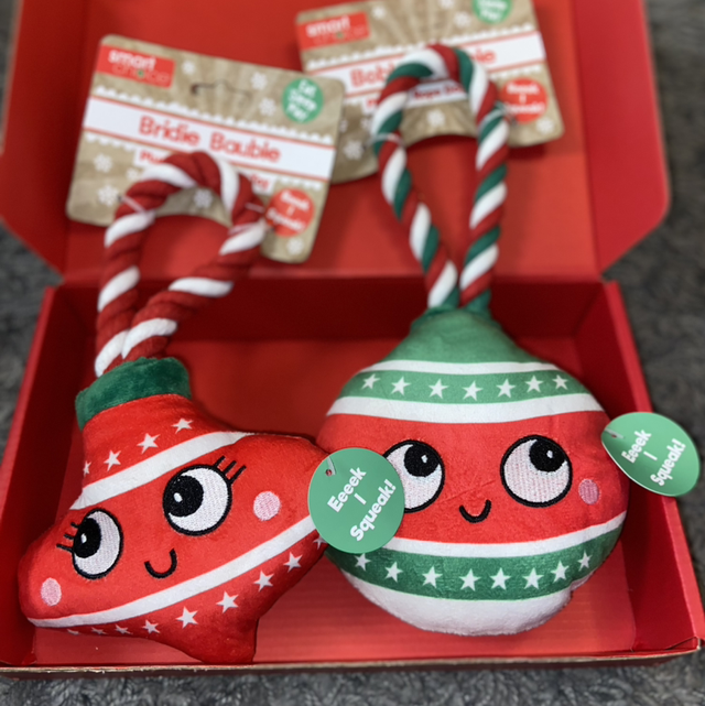 Festive Bauble Dog Toys 