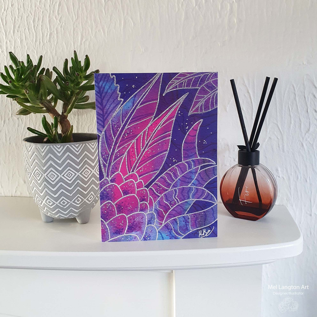 Purple Succulents Greeting Card