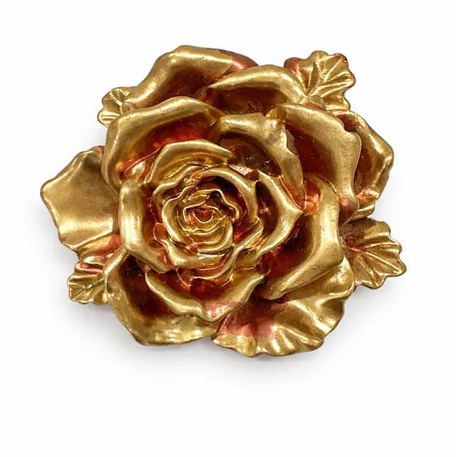 Broche resina dorado y rosa 