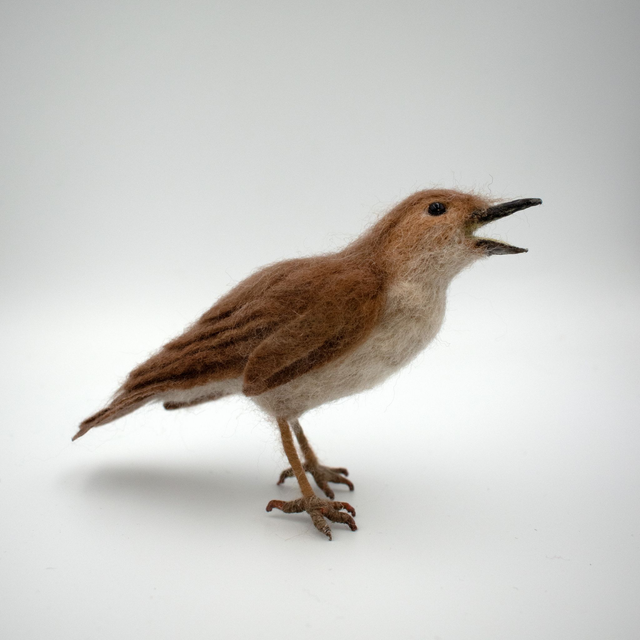 Nightingale - needle felted sculpture