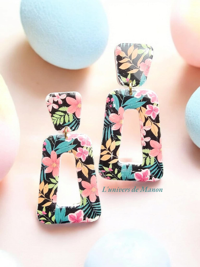 Boucle d&#039;oreille en argile polymère  