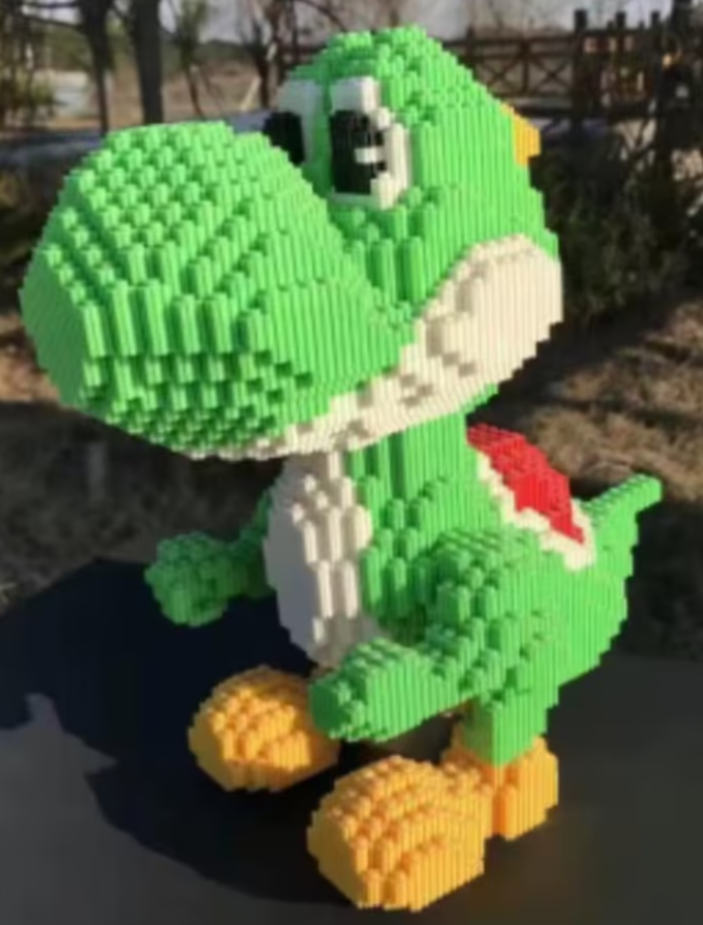 Prachtige bouwblokken set Yoshi figuur groot (33cm)