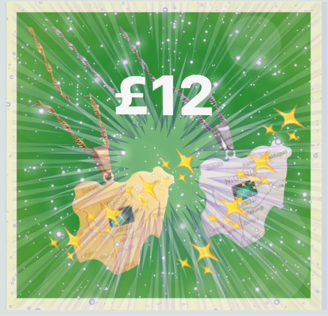 🇳🇬MNIA NAIJA NUGGET WITH EMERALD &amp; CHAIN