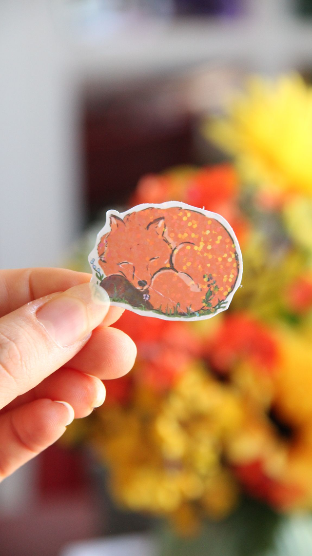 Sticker renard  endormi 