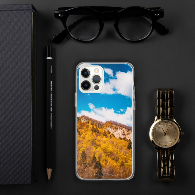 Cover per iPhone in silicone landscape mountain clouds 