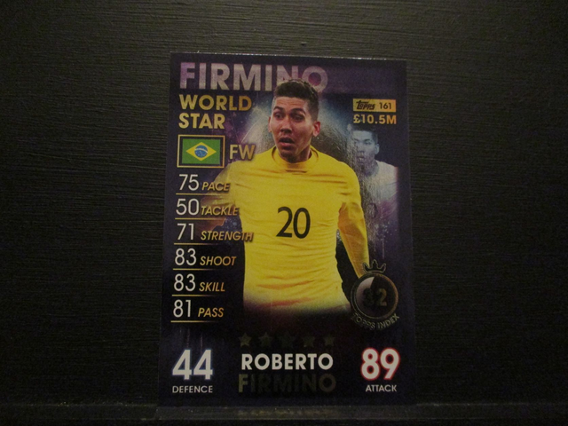 Roberto Firmino - World Star Match Attax 101 Original Trading Card