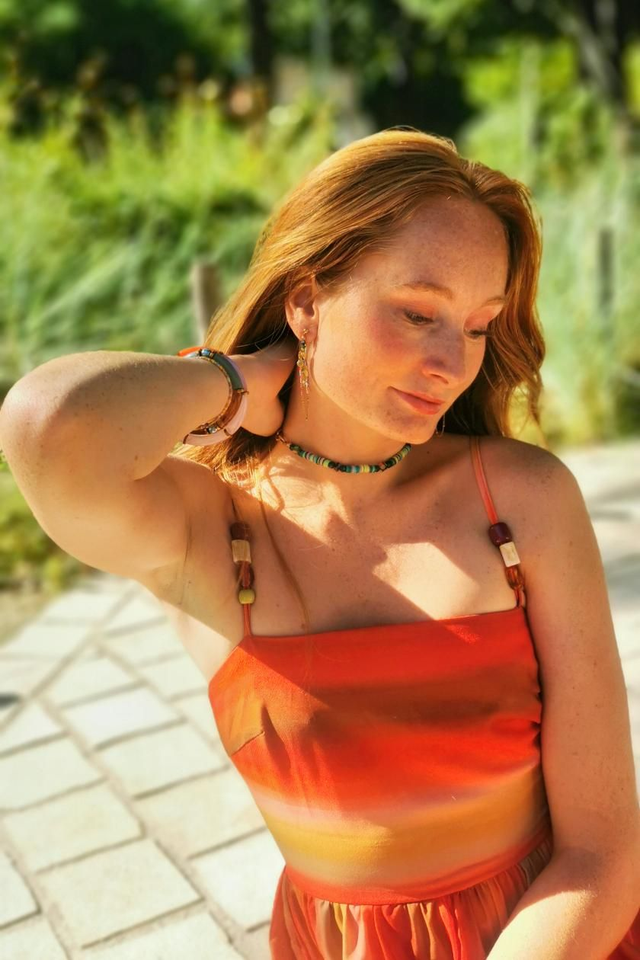 Boucles d'oreilles Jaune, Coquillage et Doré