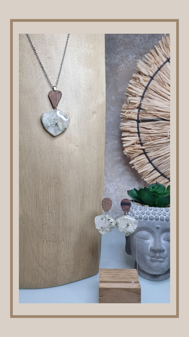 Parure fausse pierre naturelle coquillage 