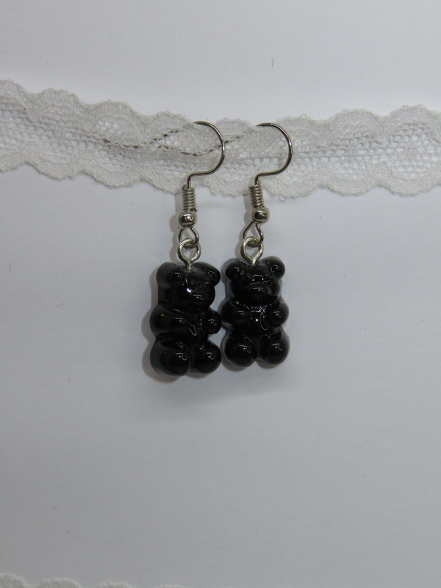 Boucle d'oreille ourson opaque