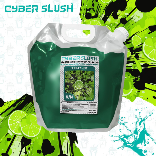 CyberSlush Zesty Lime Syrup - Natural Flavour / Natural Colour / Natural Sweetness - 5L