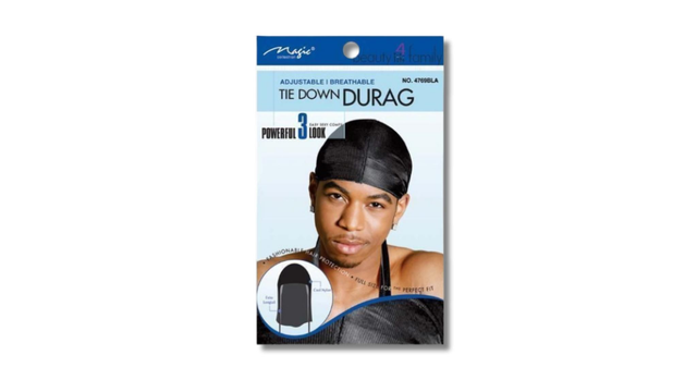 Magic Adjustable Tie-Down Sports Du-Rag No.4769 (Black)
