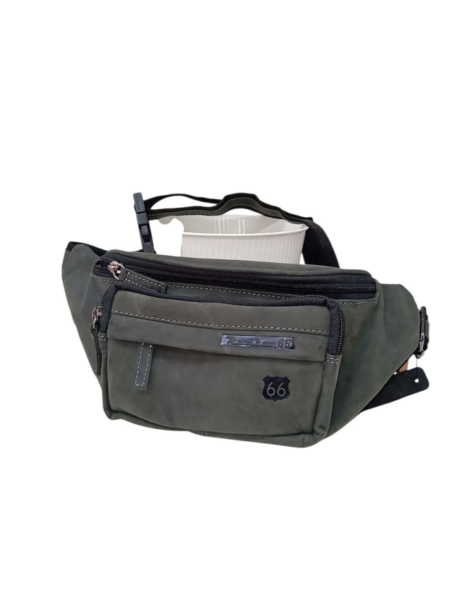 Route 66 marsupio uomo pelle scamosciata nero