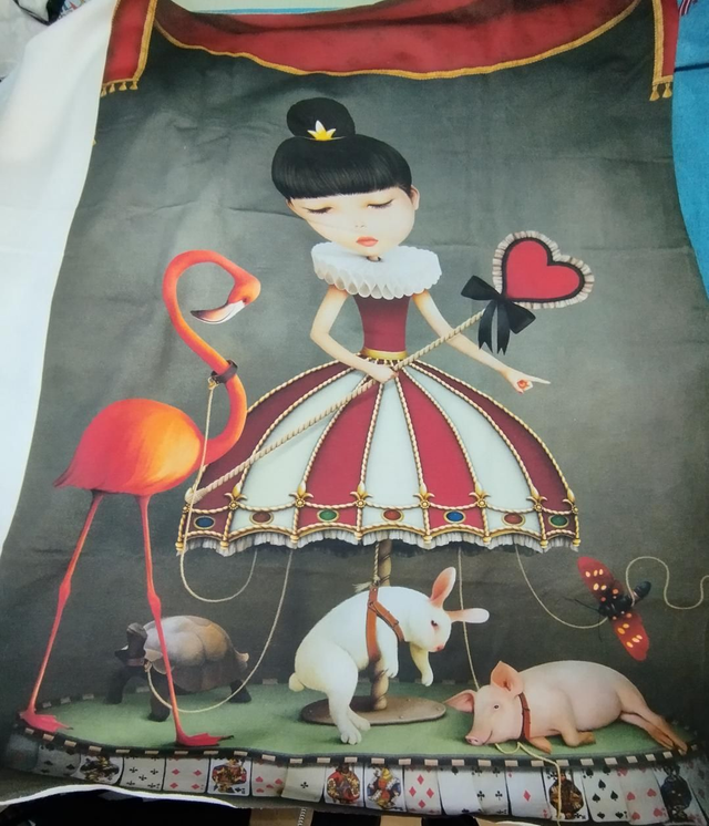 Tissu Fille au carrousel pour COMMANDE 