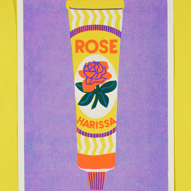 A4 Risograph Rose Harissa Print