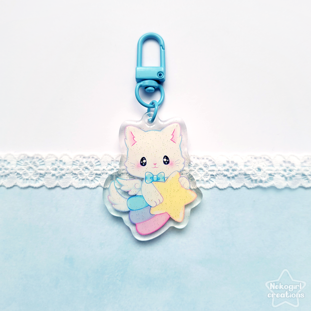 Porte-clé en acrylique et résine - Etoile filante (Grade B)