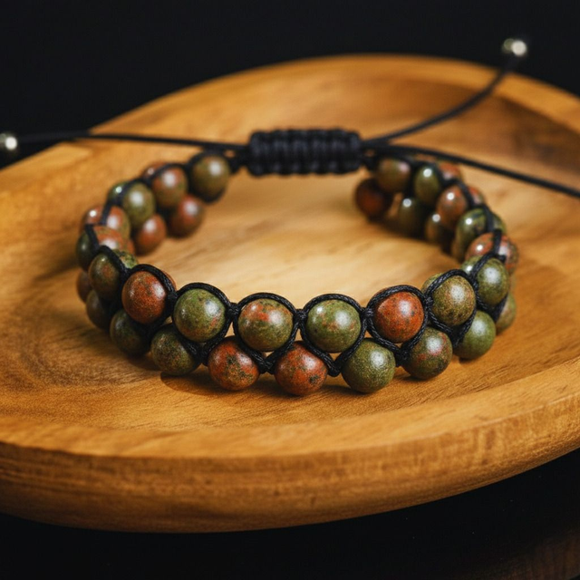 Bracelet en unakite