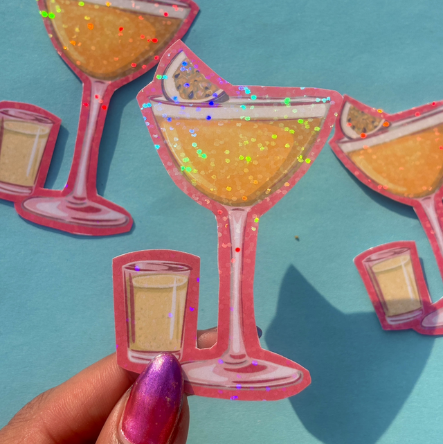 Porn Star Martini Cocktail Holographic Sticker