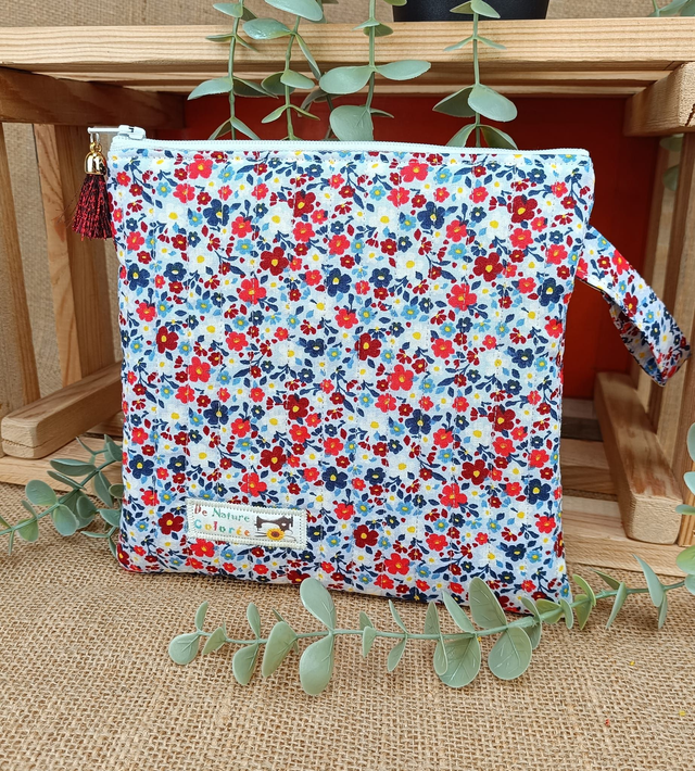 Trousse matelassée - trousse plate -  modèle liberty