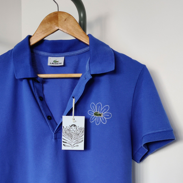 Polo Lacoste brodé - "Fleur de croco"