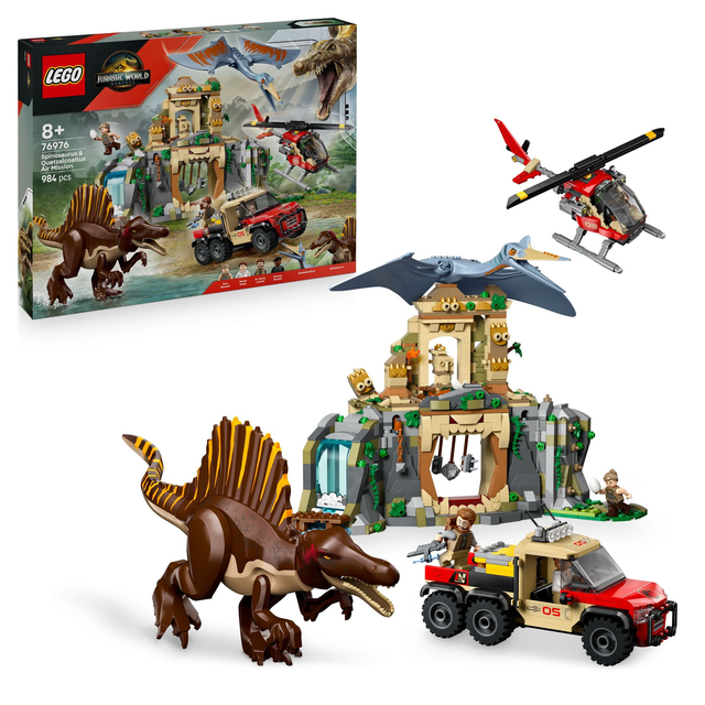 LEGO 76976 Jurassic World Spinosaurier & Quetzalcoatlus Hubschrauber Einsatz